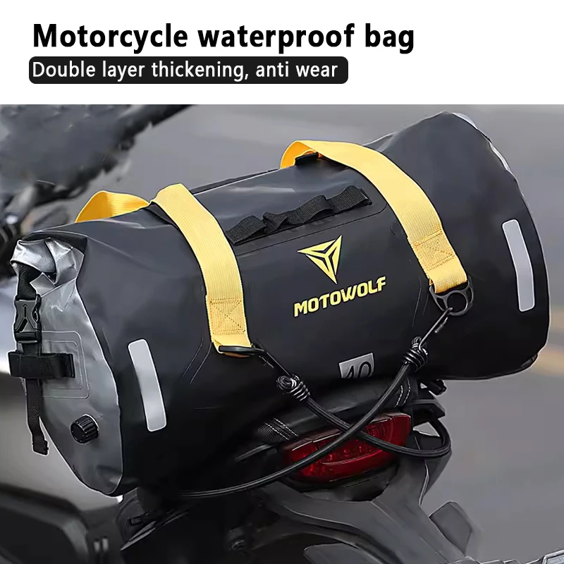 3 Colors Motorcycle Waterproof Tail Bags Back Seat Bags Travel Bag 6 Level Waterproof Large Capacity Motorcycle Bag