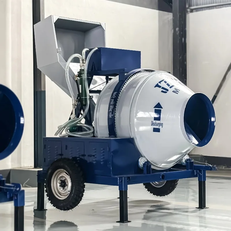 Portable Self Loading Concrete Mixer Diesel Powered 350L 500L Industrial Concrete Mixing Machine