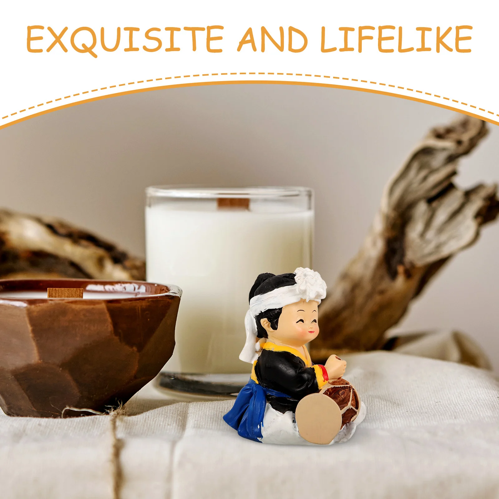 

Korean Hanbok Decoration Elegant Traditional Craft Desktop Display Cultural Art Piece for Home Restaurant