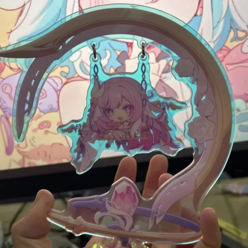 Honkai Impact 3rd Miss Pink Elf Elysia Play on a Swing Acrylic Figure Stand Model Desk Decor Standing Sign Collection Ornaments