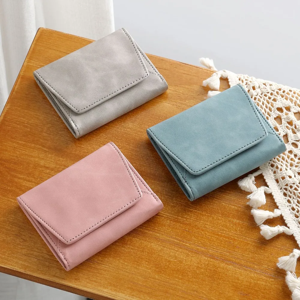 

Retro PU Leather Women's Ultra-thin Wallet Multi-card Slot Large Capacity Short Zipper Bag Portable Card Wallet Travel