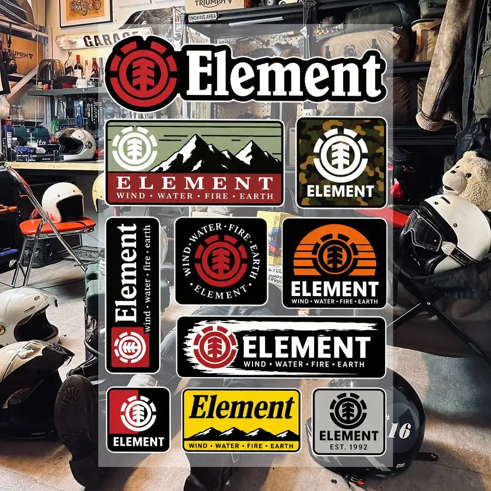 E-lE-mE-nt Aesthetic Graffiti Waterproof PVC Stickers for Car Motorcycle Skateboard Helmet Notebook