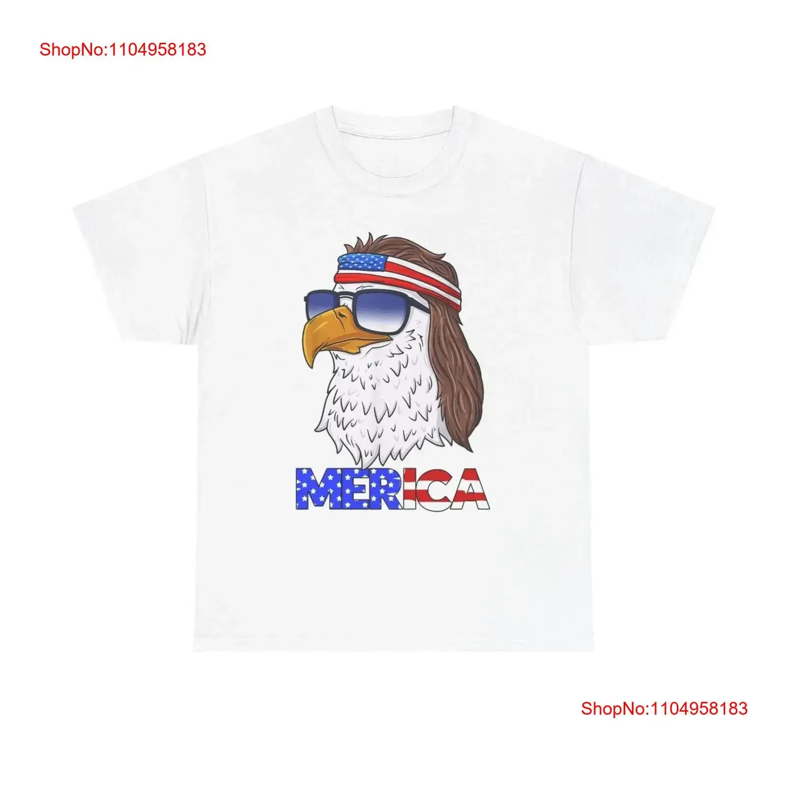

MERICA T Shirt Funny Mullet Bald Eagle USA Heavy Cotton vintage Washed Slightly Unisex fashion Breathable streetwear Versatile