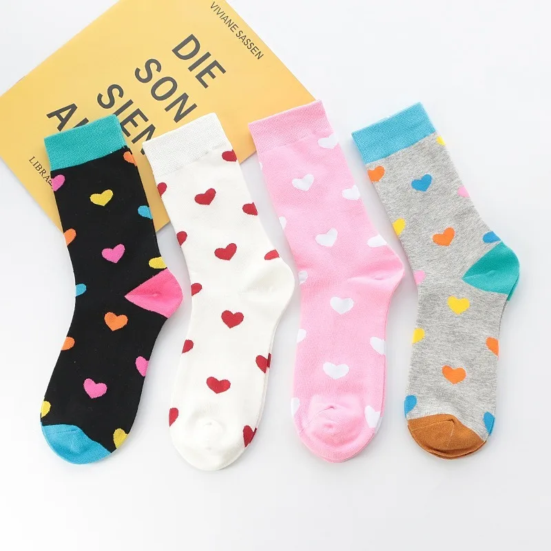 

Funky Novelty Loving Red Heart Pattern Cotton Men Women Crew Socks Street Tide Socks Gift Husband Cute Breathable Socks