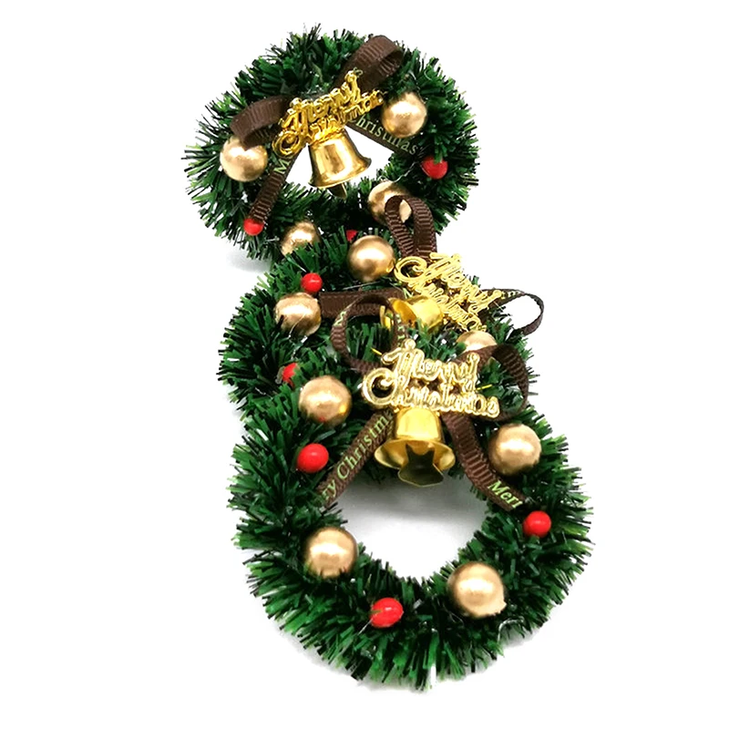 Casa de muñecas en miniatura, guirnalda navideña, corona de trineo de Navidad, decoración del hogar, accesorios decorativos para casa de muñecas, juguetes para niños, regalo para niños