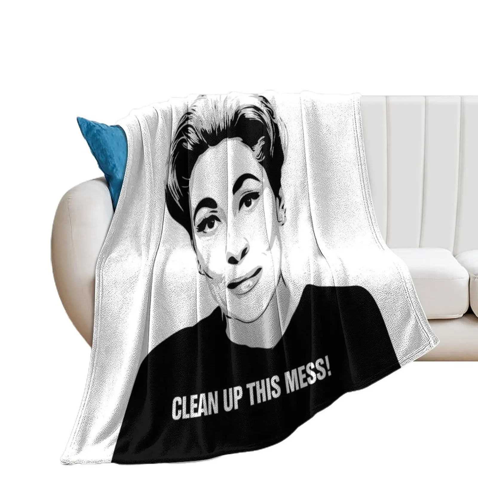 Mommie Dearest Clean up this Mess! Pop Art Throw Blanket Multi-Purpose halloween Hairys Softest Blankets