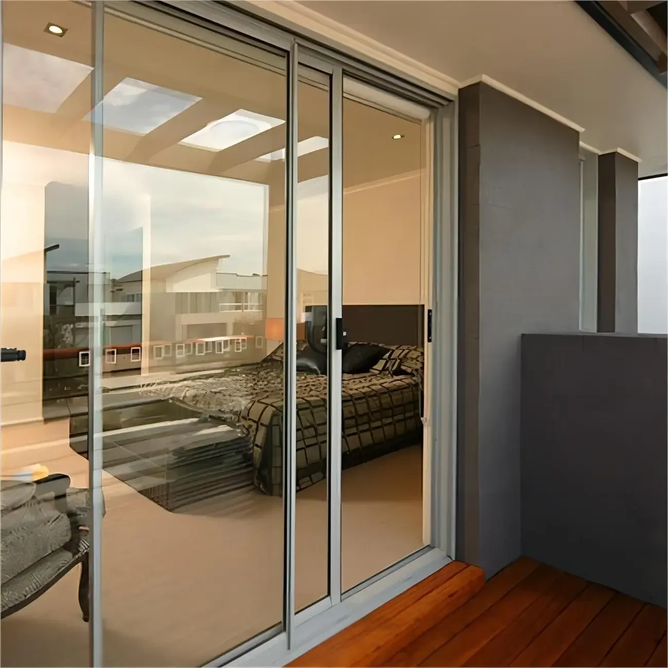 Sound Insulation Sliding Doors Minimalist Slim Frame Glass Door Hurricane Impact Doors for Home System Sliding Door