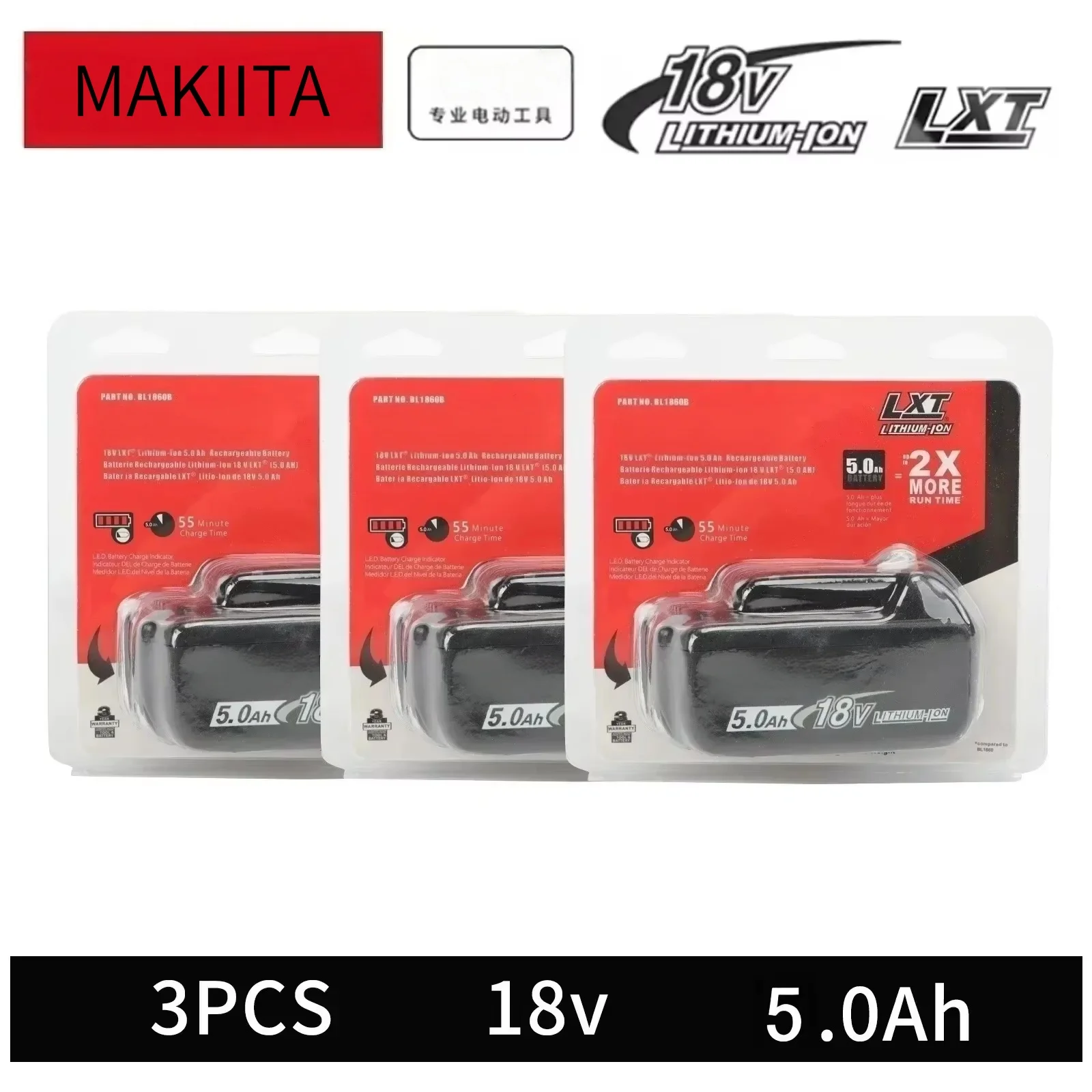 100 % original für Makita 18 V 6,0 Ah wiederaufladbare Batterie, für Makita BL1830 BL1830B BL1840 BL1840B BL1850 BL1850B Elektrowerkzeug-Akku