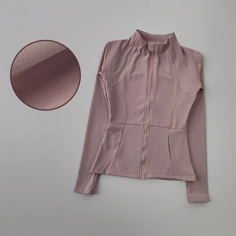 

Женская спортивная куртка, куртка для йоги, приталенная куртка с длинным рукавом, быстросохнущее спортивное пальто для бега, утягивающая куртка для пилатеса, фитнеса, тренировочная куртка