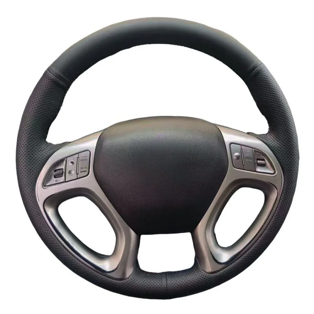 Customized DIY Car Steering Wheel Cover For Hyundai Ix35 Tucson 2 2011-2015 Non Slip Leather Braid Car Interior Accessories
