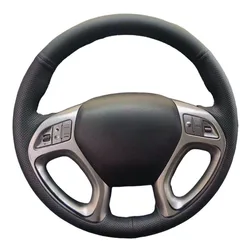 Customized DIY Car Steering Wheel Cover For Hyundai Ix35 Tucson 2 2011-2015 Non Slip Leather Braid Car Interior Accessories