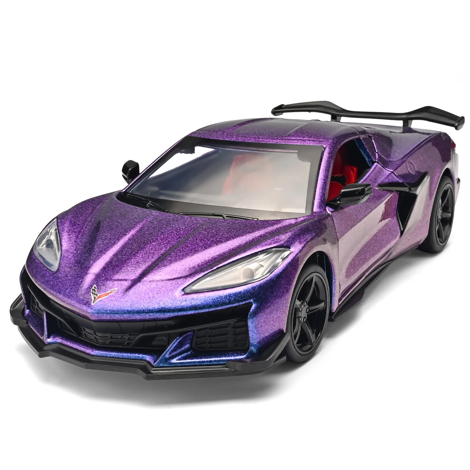 1:24 Z06 Sportwagen Legierungsmodell Druckgussmodell mit Sound und Licht Sammlerstück Spielzeug Geschenk Dekoration