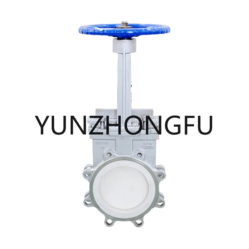 DN250 Hand Wheel SS304 SS316 Wear-resisting Ceramic Flange Type Lug Type Knife Gate Valve