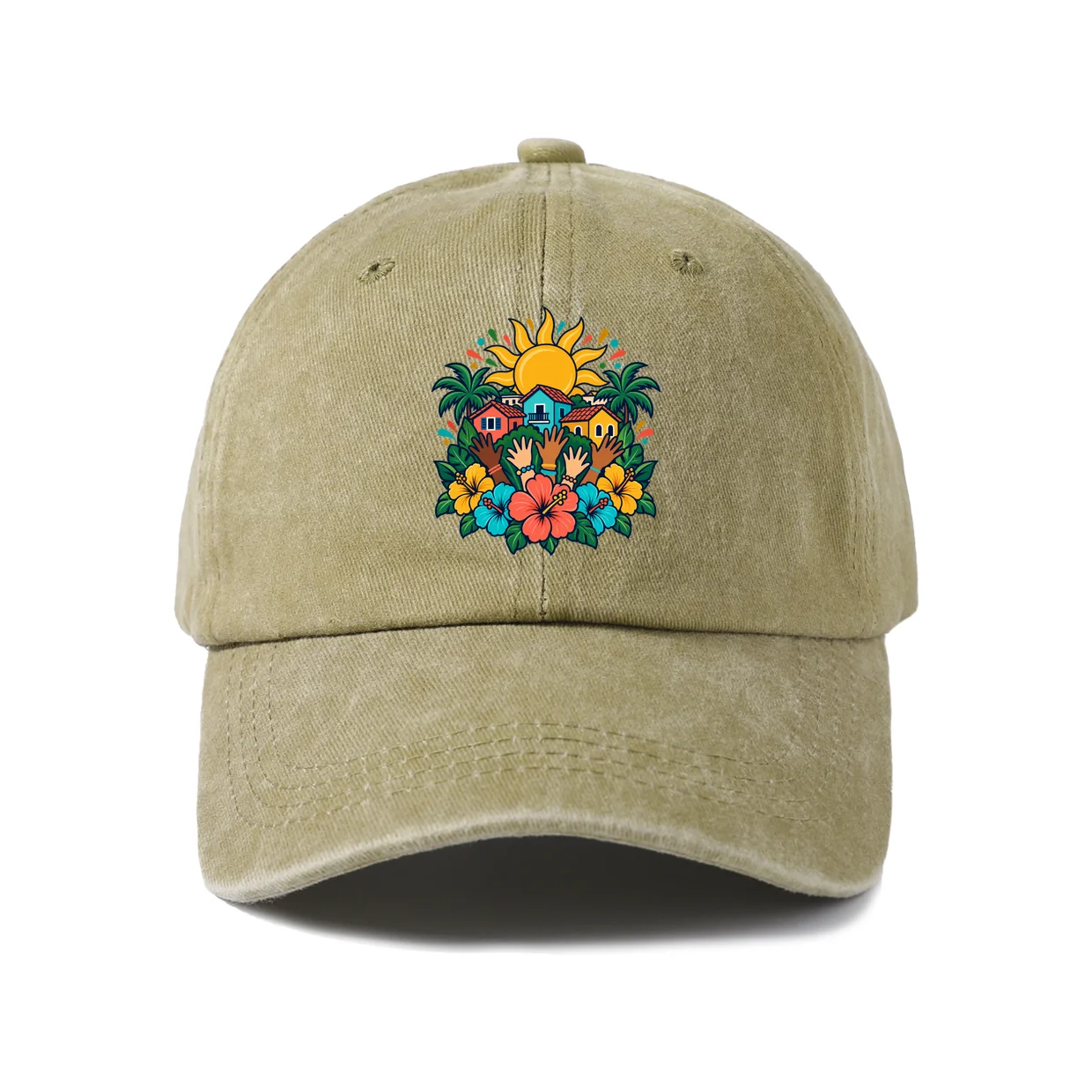 Tropical Pineapple Vintage Washed Baseball Cap, Adjustable Unisex Dad Hat, Everyday Gift