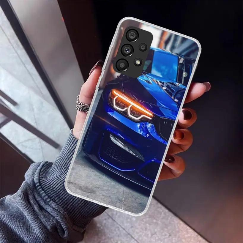 Blue Red Car for B-Bmw Phone Case For Samsung Galaxy A14 A13 A12 A54 A53 A52S Cover A24 A34 A23 A33 A22 A32 A03S A04S Silicone S