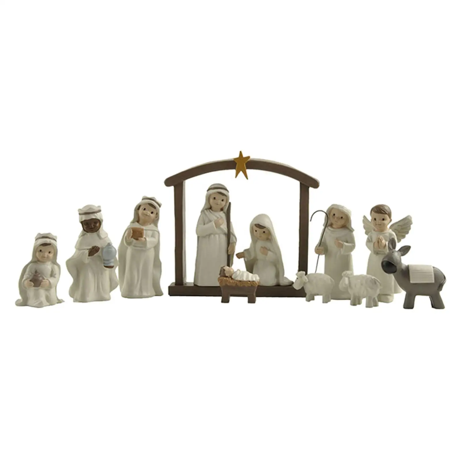 Mini Nativity Sculpture Figurine Miniatures Religious Church Bedroom Desktop