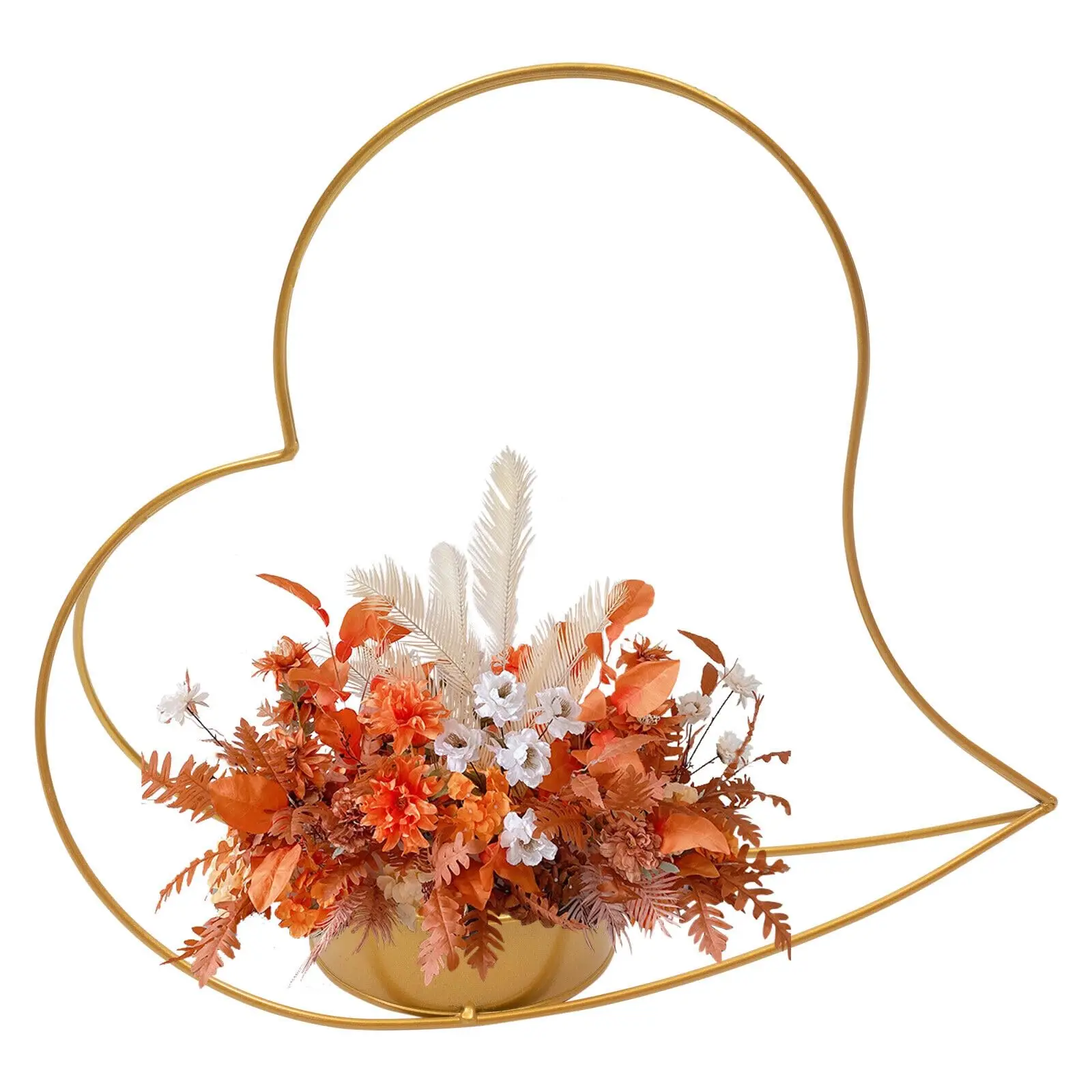 10 "vasos de ouro para peças centrais de casamento, peça central geométrica de metal dourada elegante peças centrais de casamento cestas de coração de pêssego fo