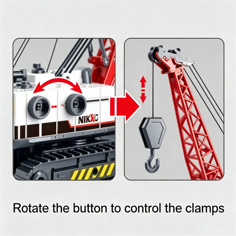 1/50 Inertial Model Car Children Toy Crane Cable Foldable Engineering Vehicles Cars Truck Toys for Boys Kids Birthday Xmas Gifts
