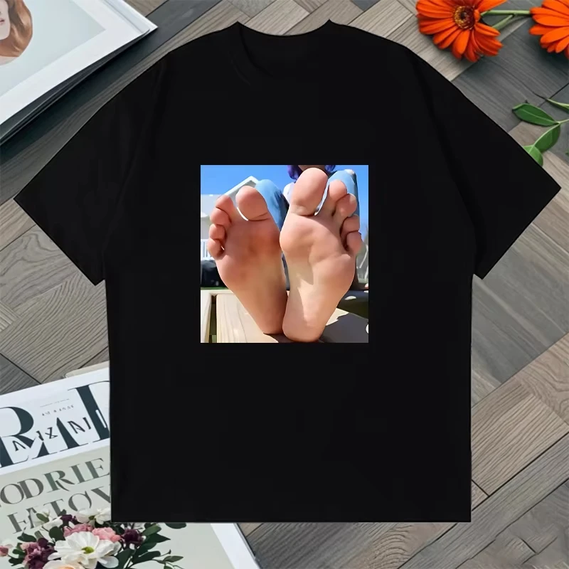 Funny Foot Fetish Graphic Hip Hop T-Shirt for Summer