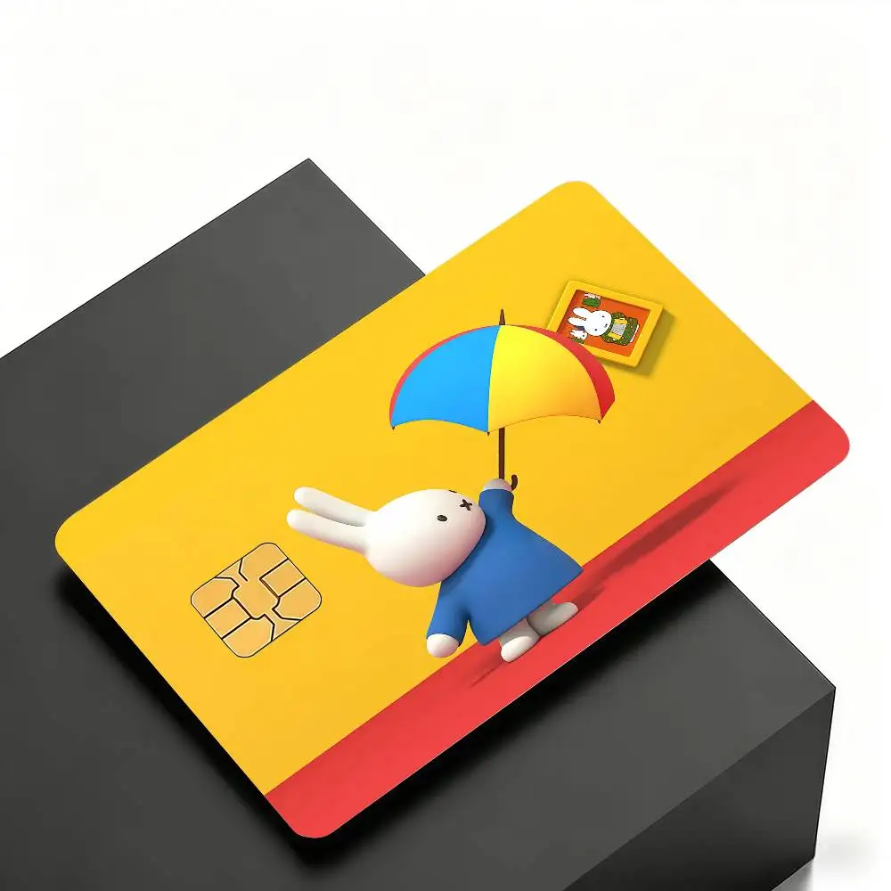 Niedliche M-Miffy Kreditkarten-Skin-Cover-Aufkleber 4 Stück Folien Bus-Pass Vorderseiten-Dekoration Bank-Debit-Karten Wasserdicht – Detail 6