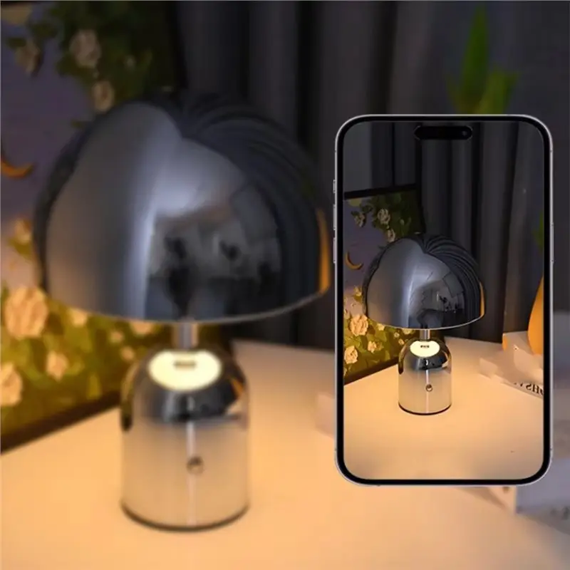 Fresh USB Rechargeable Dimmable LED Mushroom Table Lamp Bedside Lamp Night Light For Home Bedroom Decor Desk Lighting