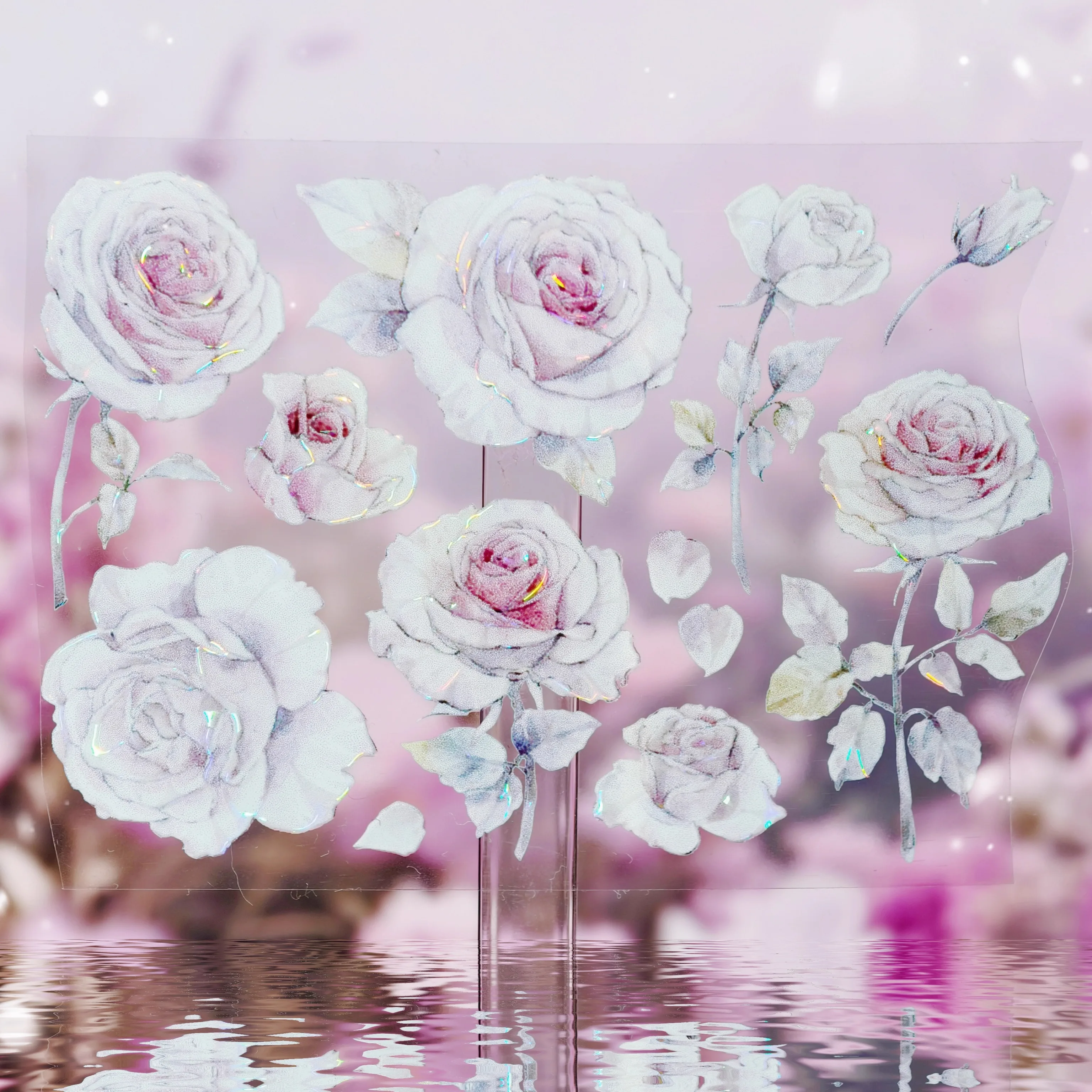 early summer floral Collage card sticker PETJournal tape