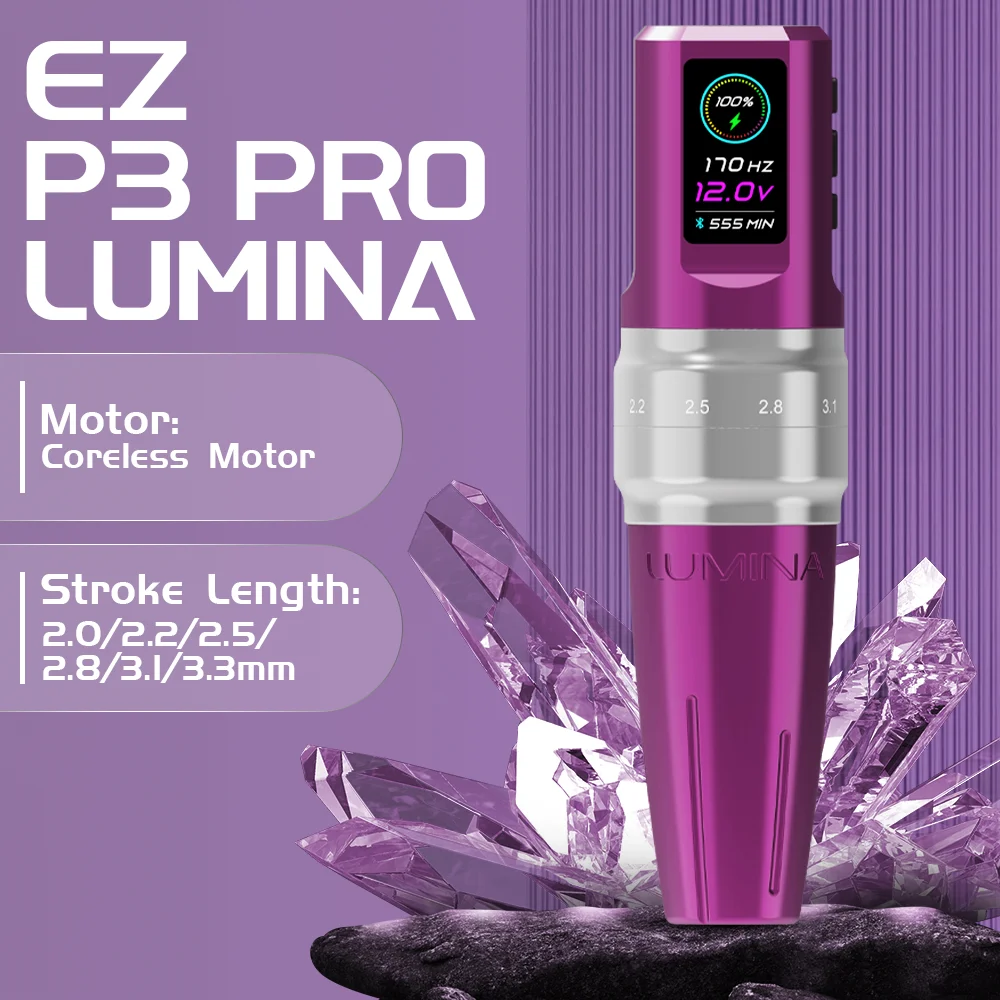 EZ P3 PRO Lumina Wireless PMU Tattoo Machine Pen Adjustable Storke Microblading Shading Eyeliner Scalp Fine Line Tattoo SMP