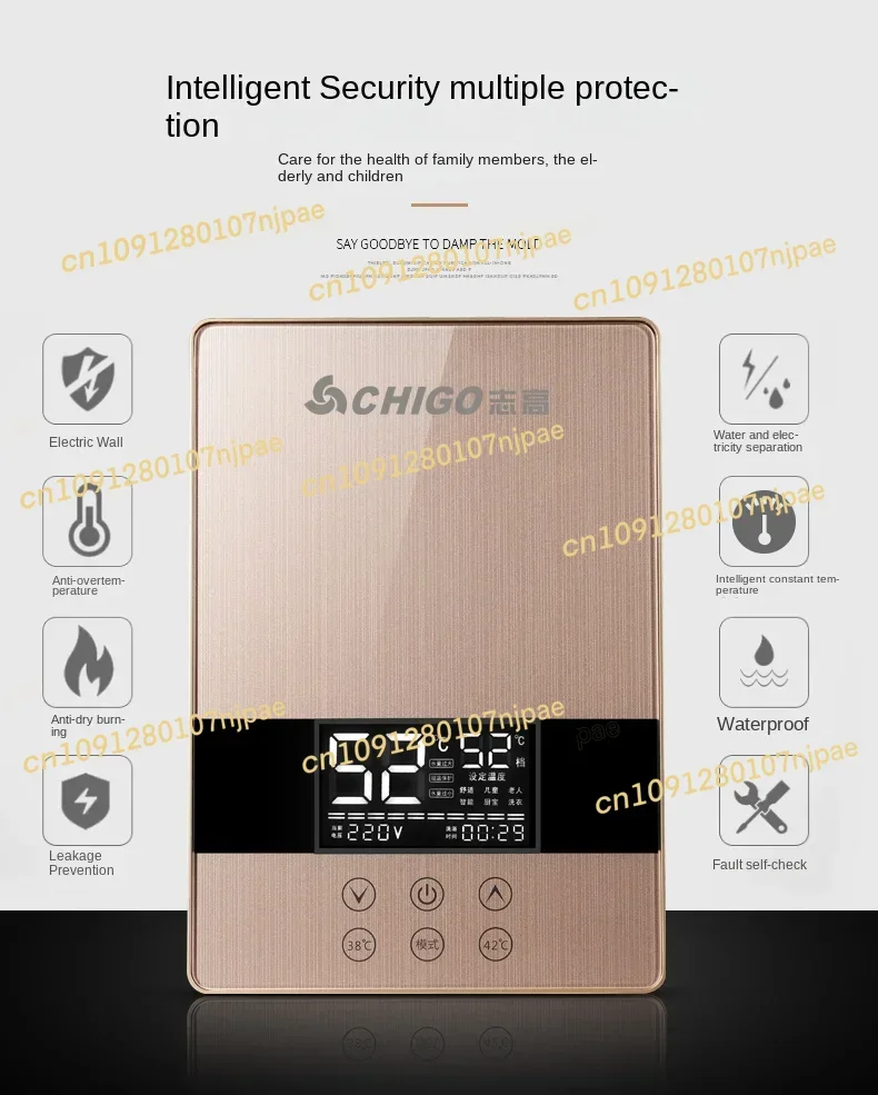 Scaldabagno da cucina di piccole dimensioni da 220 V con riscaldamento istantaneo e temperatura costante per la doccia