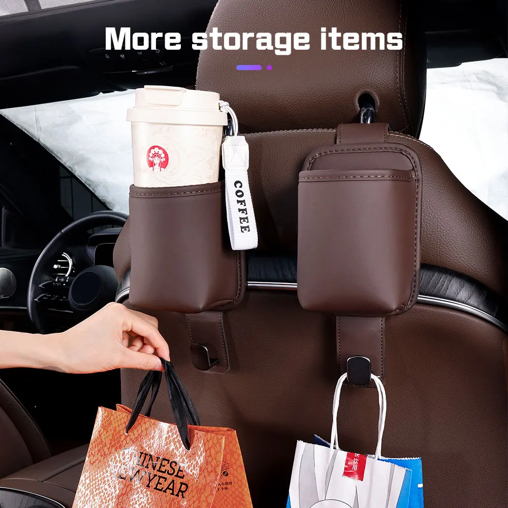 2026 For EBRO S700 EBRO S800 S400 2025 Leather Car Storage Bag,Water Cup Holder,Trash Can,Auto Door Drinks Holder with Hook - view 5
