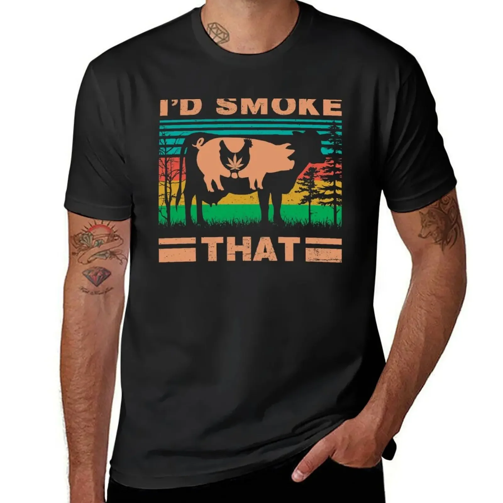 Funny Barbecue I'd Smoke That T-Shirt shirts graphic tees quick drying kawaii clothes anime tshirt shirts graphic tee men