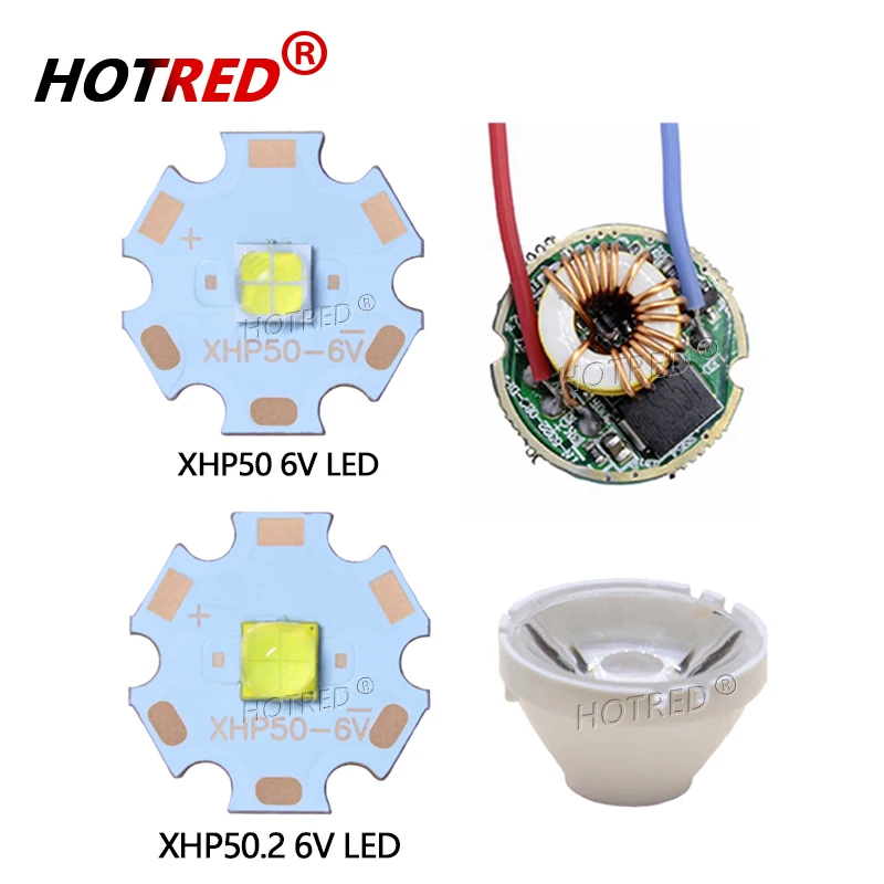 18W XHP50 XHP-50.2 bianco freddo 6500K 6V 18W LED perline Chip Input 12V Driver SMD5050 10 dgeree Lens fai da te torcia faretto parte