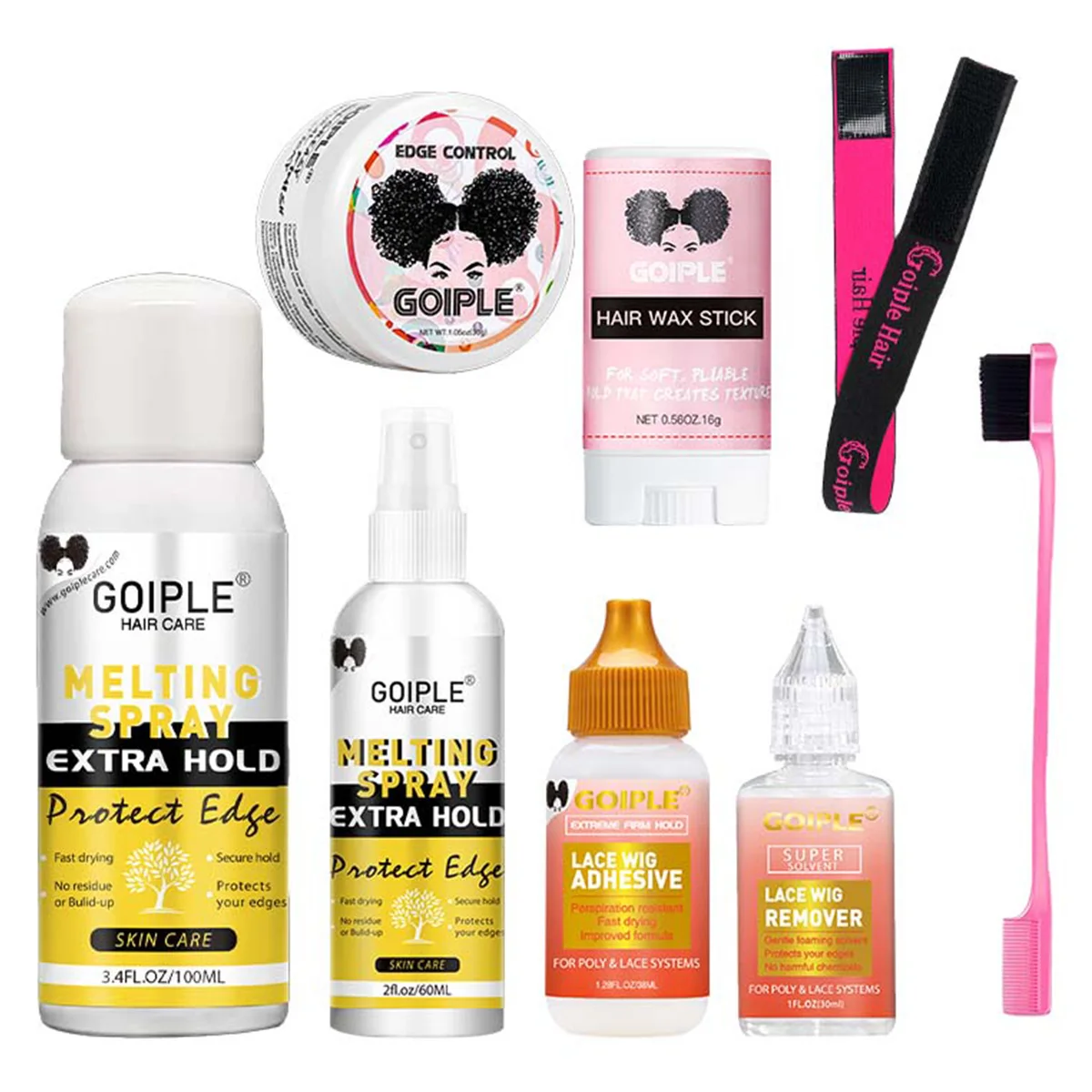 

Wig Melting Spray Preclosure Adhesive Fast-dry Waterproof Wig Glue Smooth Frizz Hair Wax Stick Edge Control Gel for Hair Styling