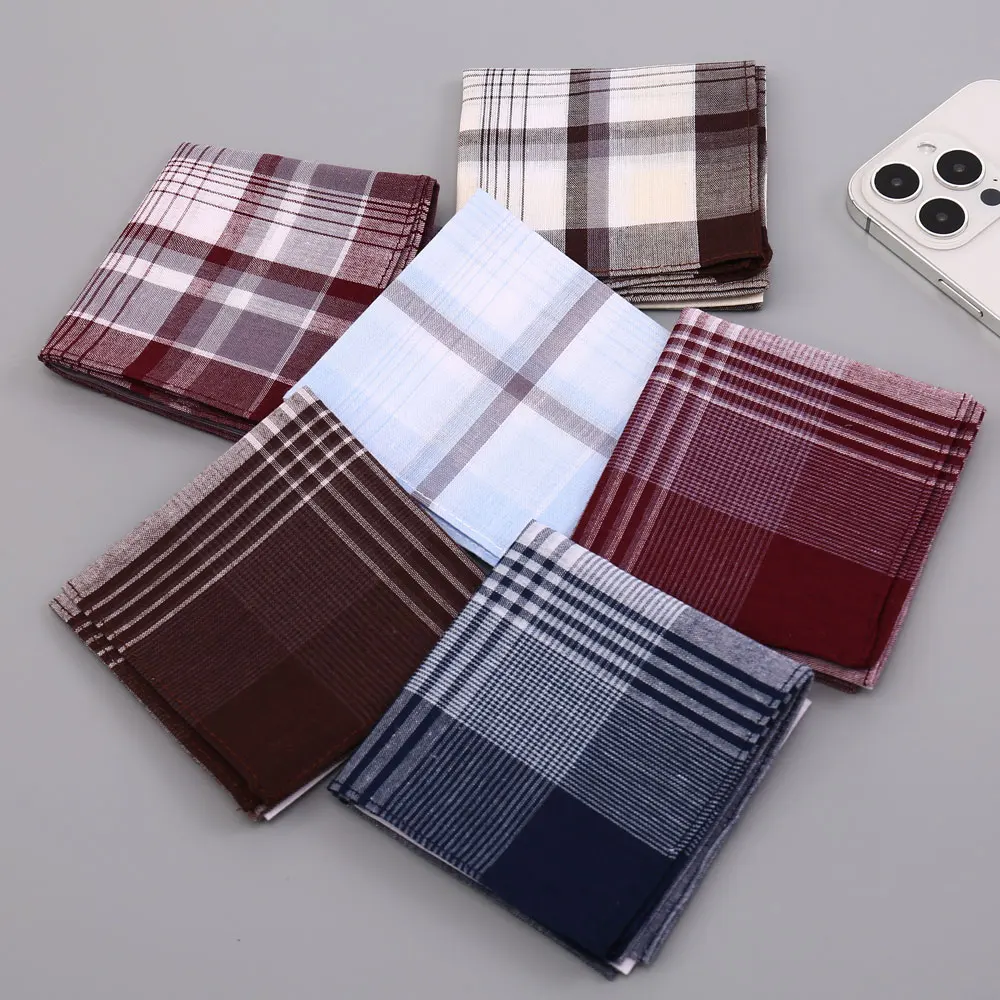 3 paczki unisex chusteczek w kratę z czystej bawełny, cienkie, wygodne, miękkie i wycierające pot chusteczki do nosa, artykuły na sezon ślubny, ręczniki do spodni z klapką do garnituru