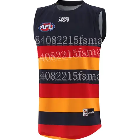 2026 Adelaide Crows AFL Jersey Home Away Australian Rules Football Guernsey Training Singlet Sleeveless Shirt Quick Dry Men Fan