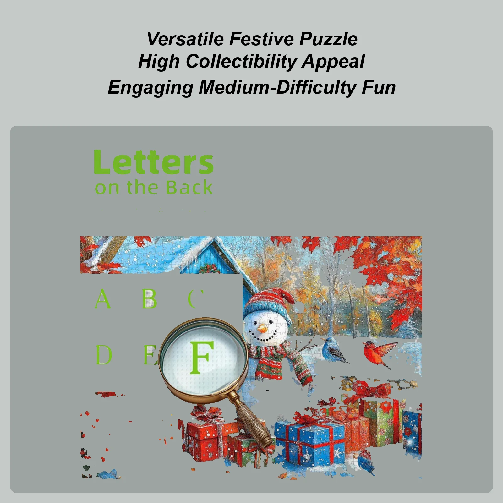 Puzzle 1000 pièces décoratif noël bonhomme de neige puzzle pour femmes hommes amis anniversaire nouvel an maison appartement