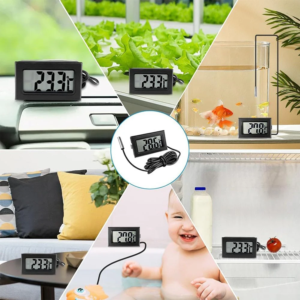 1 قطعة صغيرة أسود أبيض الرقمية LCD داخلي مريحة استشعار درجة الحرارة مقياس الرطوبة ميزان الحرارة مقياس الرطوبة #3
