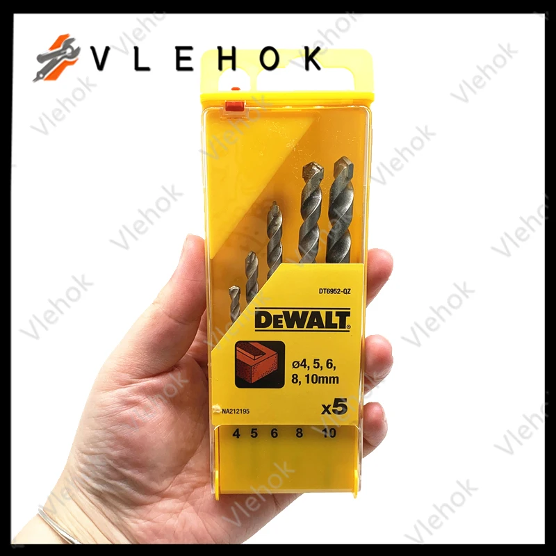 

DEWALT Ударная каменная насадка с круглым хвостовиком, 5 шт., спиральная насадка из кобальта, металлическая стальная пластина из нержавеющей стали, токарный цветок, электрическая дрель, мощность