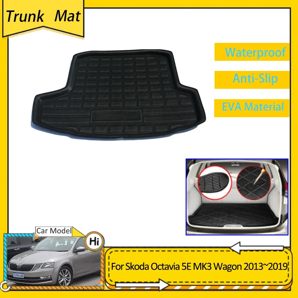 

Car Trunk Mat For Skoda Octavia 5E MK3 Scout Wagon 2013~2019 Cargo Boot Pad Protective EVA Waterproof Carpet Accessories Floor