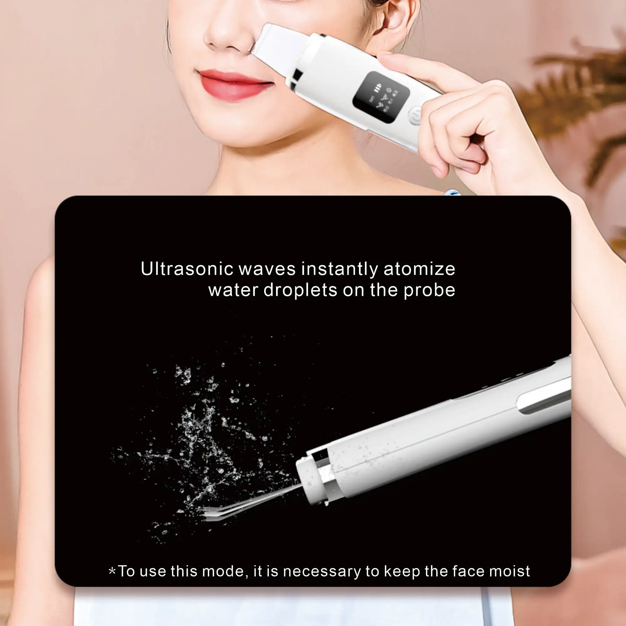 Ultrasone reiniger mee-eter verwijderaar gezichtsmassager EMS zorg krachtige mee-eter verwijderen professionele huidverzorgingstool