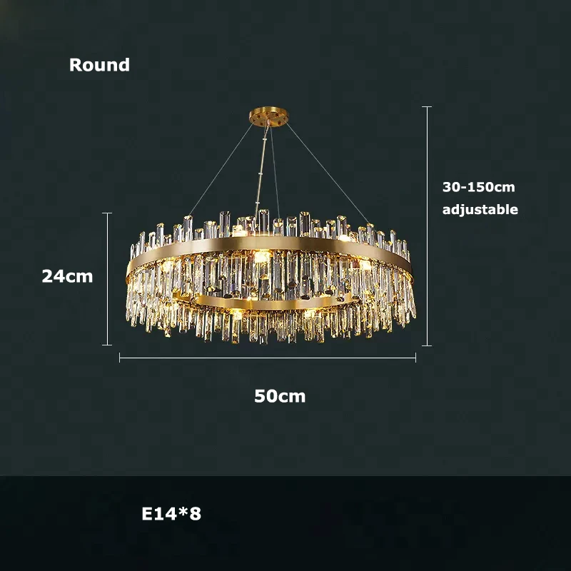 Gouden Chroom Zilver Ronde Ovale Kristallen LED Hanglampen Kroonluchter Verlichting Ophangarmatuur Lampen Voor Eetkamer