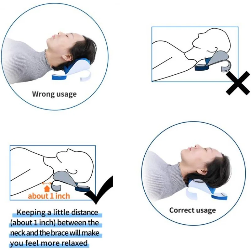 Ergonomic Neck Stretcher for Pain Relief Cervical Traction Device, Spine Alignment TMJ & Headache Relief Shoulder Relaxer Pillow