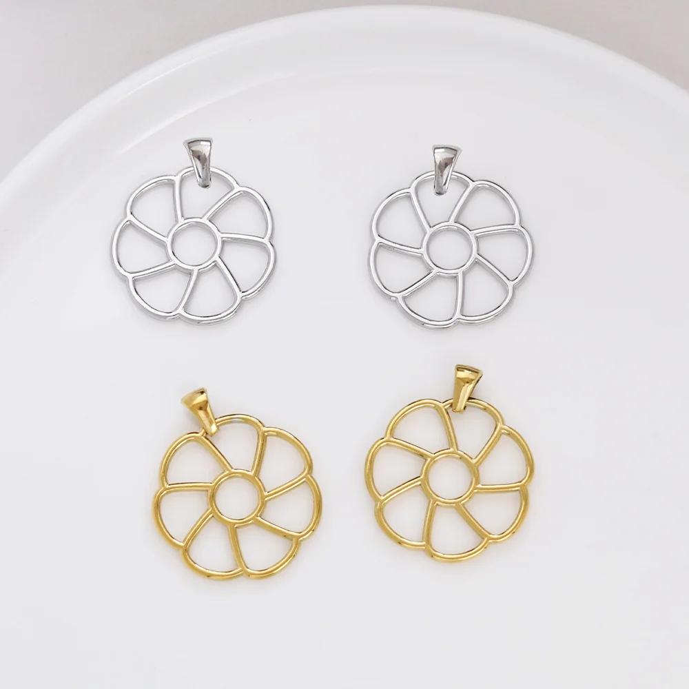 

Cordial Design 50Pcs 25*30MM Jewelry Findings & Components/Pendant For Necklace/Stainless Steel/Hand Made/Flower Shape #195127