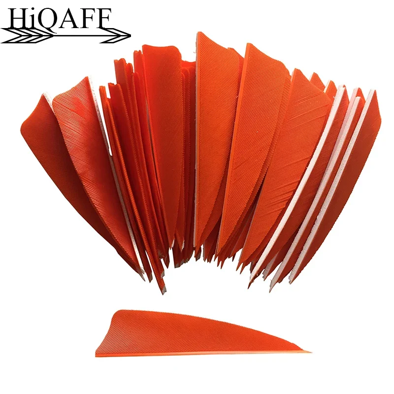 Bộ 50 Hi-Q 3 Inch Tự Nhiên Thổ Nhĩ Kỳ Lông Lá Chắn Cắt Bắn Cung Fletches Lông Mũi Tên Fletching 3 ''Van đỏ