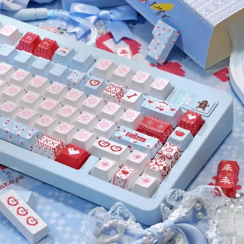 Cute blue pink light  keycaps Original    height