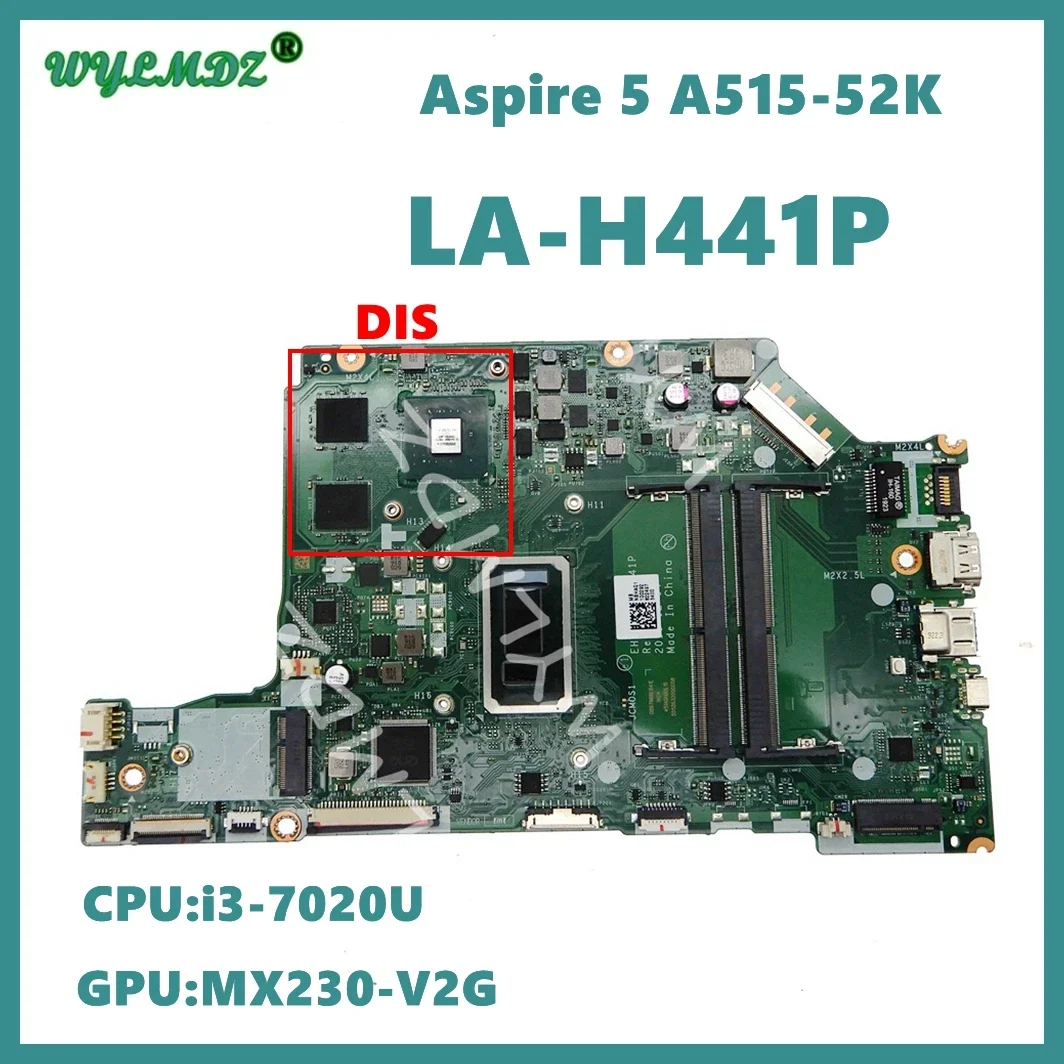 

EH5A1 LA-H441P Mainboard For Acer Aspire Aspire 5 A515-52 Laptop Motherboard With i3/i5/i7-7th CPU MX230/2G GPU