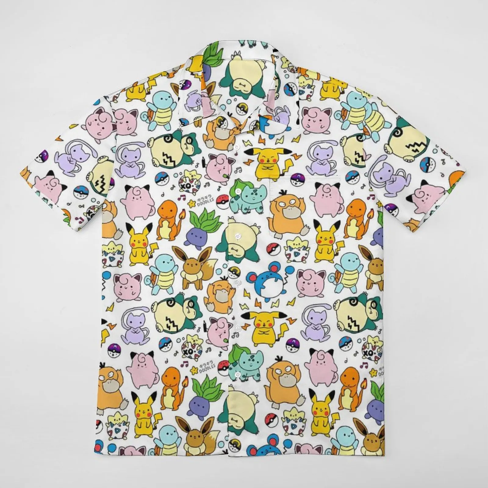 Camisa de manga corta con estampado de animales para hombre, Top con solapa de botón abierto, camisas casuales cómodas, Verano