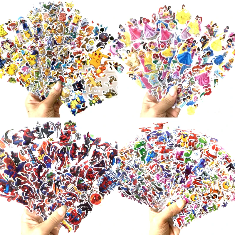 HOT Disney toy sticker Mickey Frozen Winnie The Pooh Minnie Sofia Princess Toys Cartoon 3D Stickers girls boy Wall Stickers