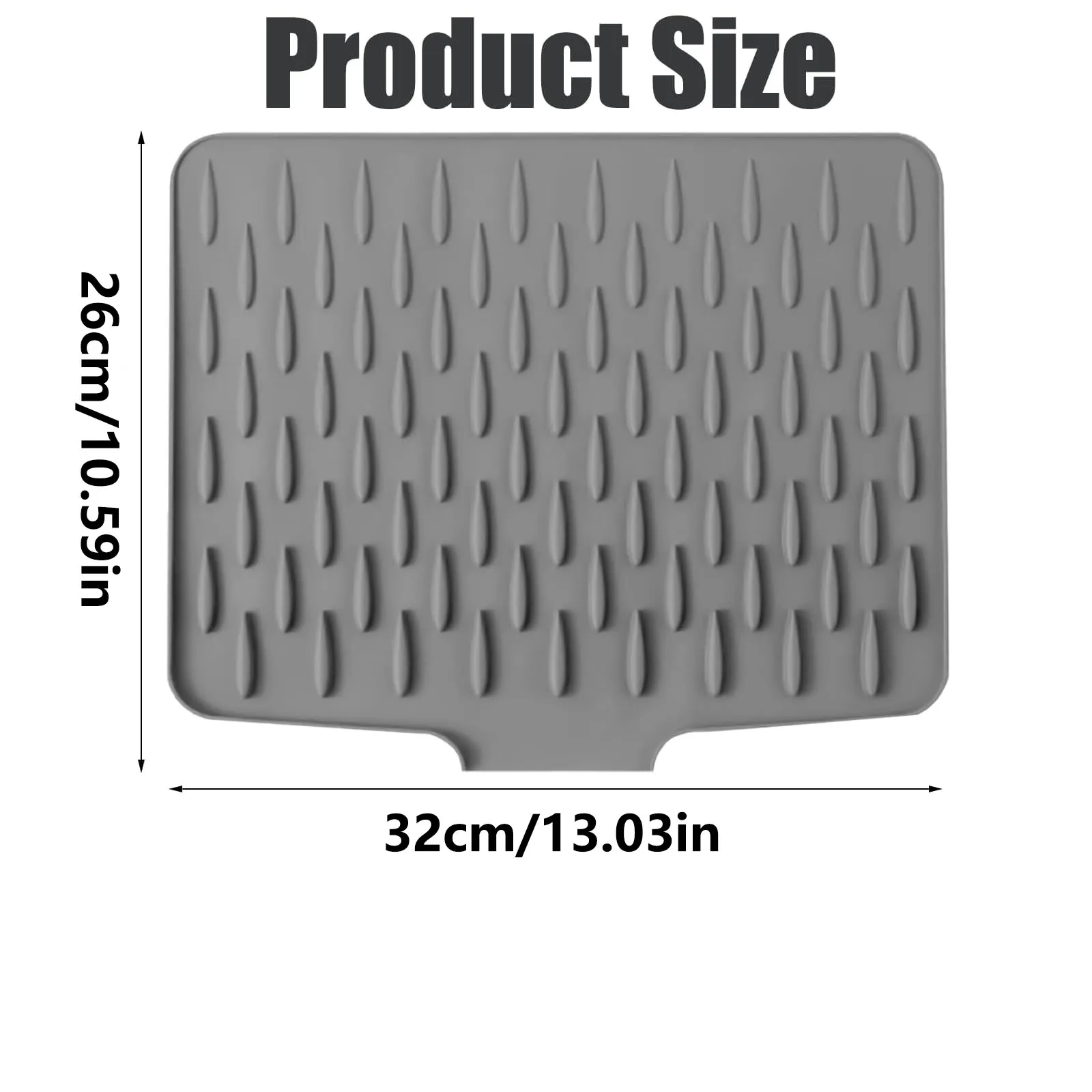 Silicone Dish Drying Mat, No-Spill Silicone Worktop Saver – Heat-Resistant Folding Draining Board Mat for Kitchen Counter, Sink