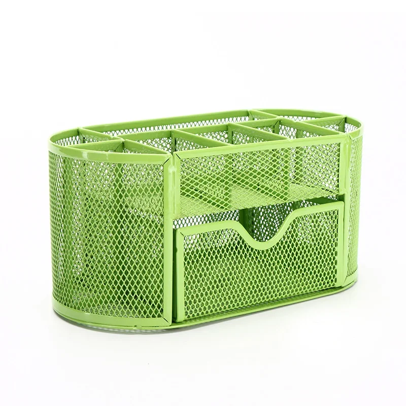 Imagem -06 - Multi-funcional Mesh Desk Organizer Metal Pen Holder Papelaria Container Box Escritório e Material Escolar Acessórios Armazenamento