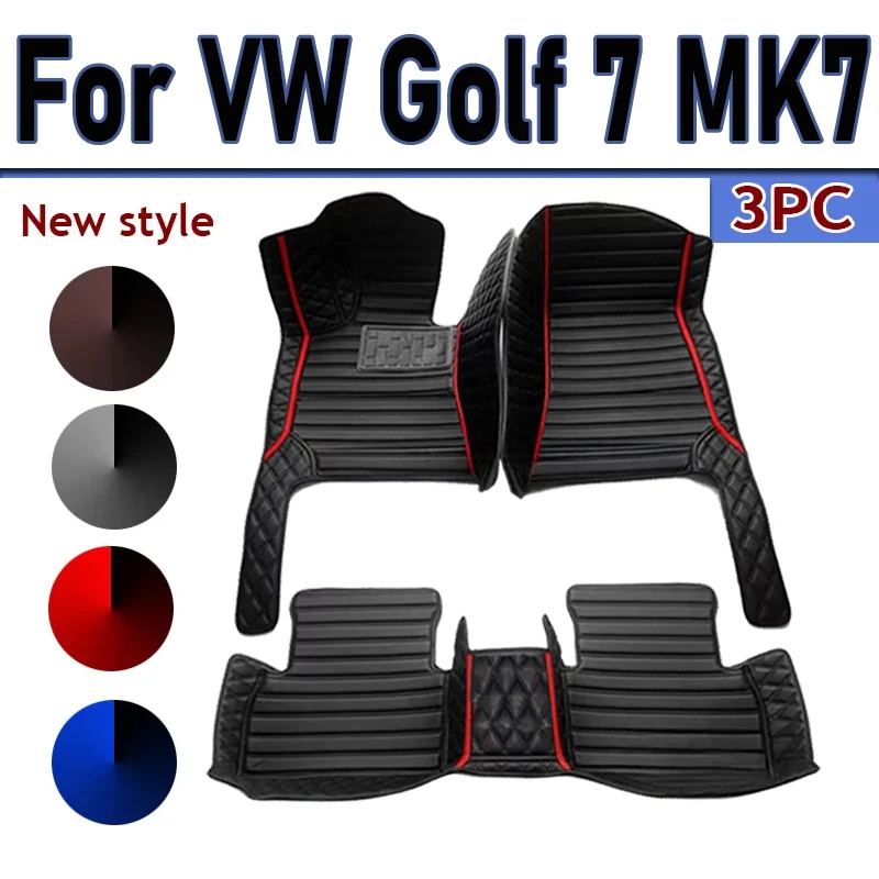 Custom Automotive Car Floor Mats For VW Golf 7 MK7 2012 2013 2014 2015 Auto Luxury Leather Men Women Car Mats Full Coverage